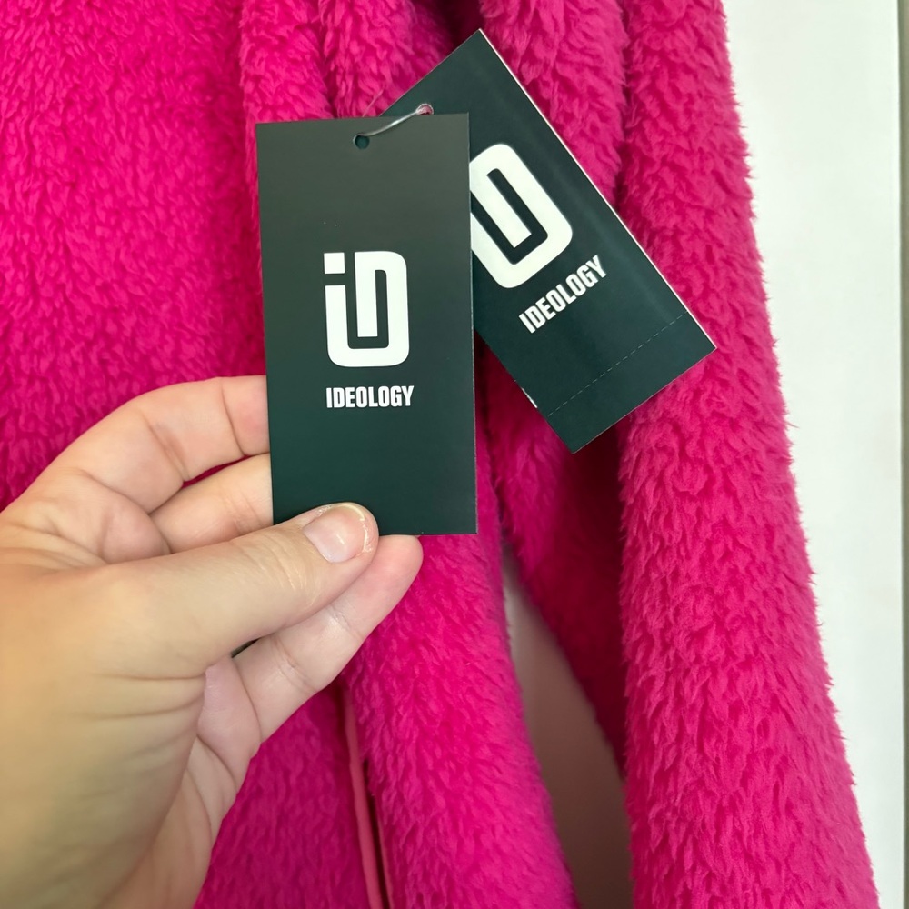Ideology Girls Hot Pink Sherpa Zip Up Jacket NWT - Size XL - Picture 4 of 8